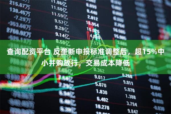查询配资平台 反垄断申报标准调整后，超15%中小并购放行，交易成本降低