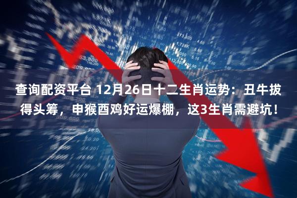 查询配资平台 12月26日十二生肖运势：丑牛拔得头筹，申猴酉鸡好运爆棚，这3生肖需避坑！